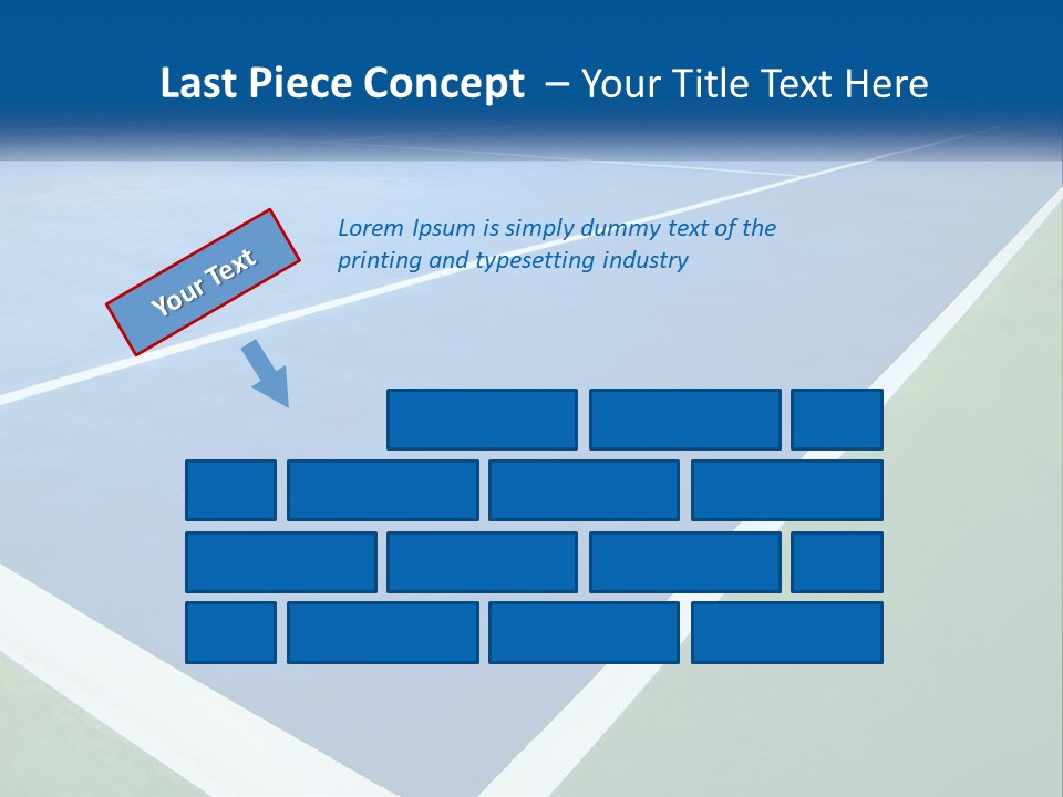 A Tennis Court With A Blue And Green Court PowerPoint Template