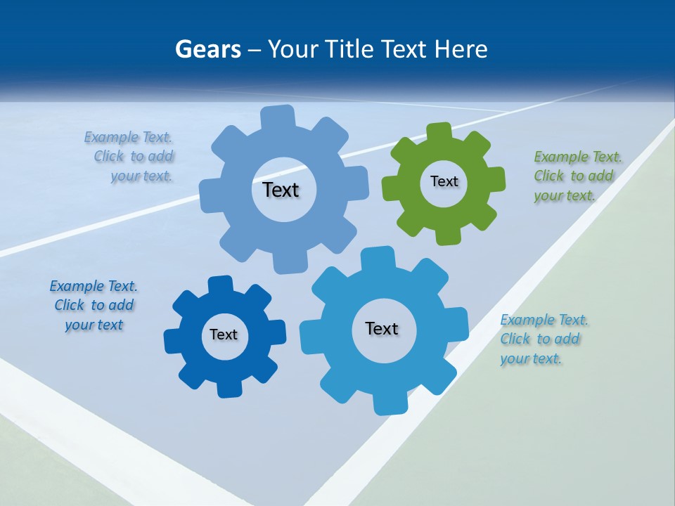 A Tennis Court With A Blue And Green Court PowerPoint Template