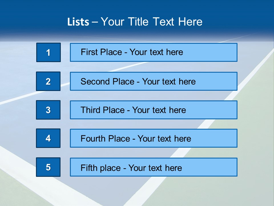A Tennis Court With A Blue And Green Court PowerPoint Template