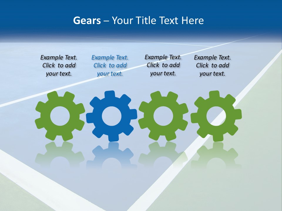 A Tennis Court With A Blue And Green Court PowerPoint Template