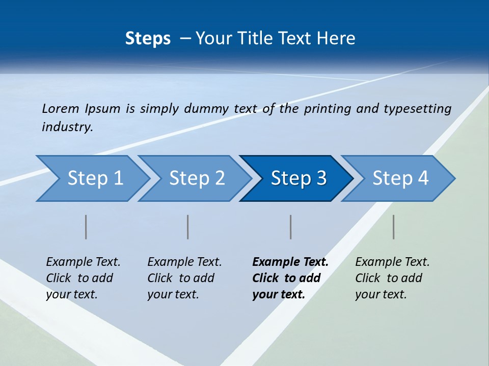 A Tennis Court With A Blue And Green Court PowerPoint Template