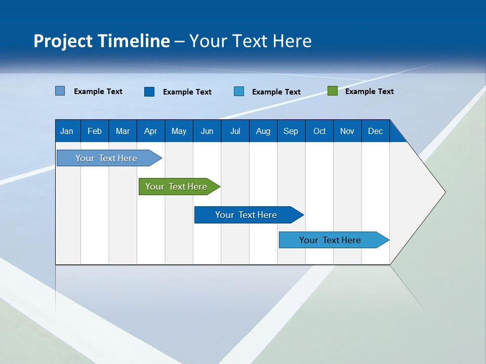 A Tennis Court With A Blue And Green Court PowerPoint Template