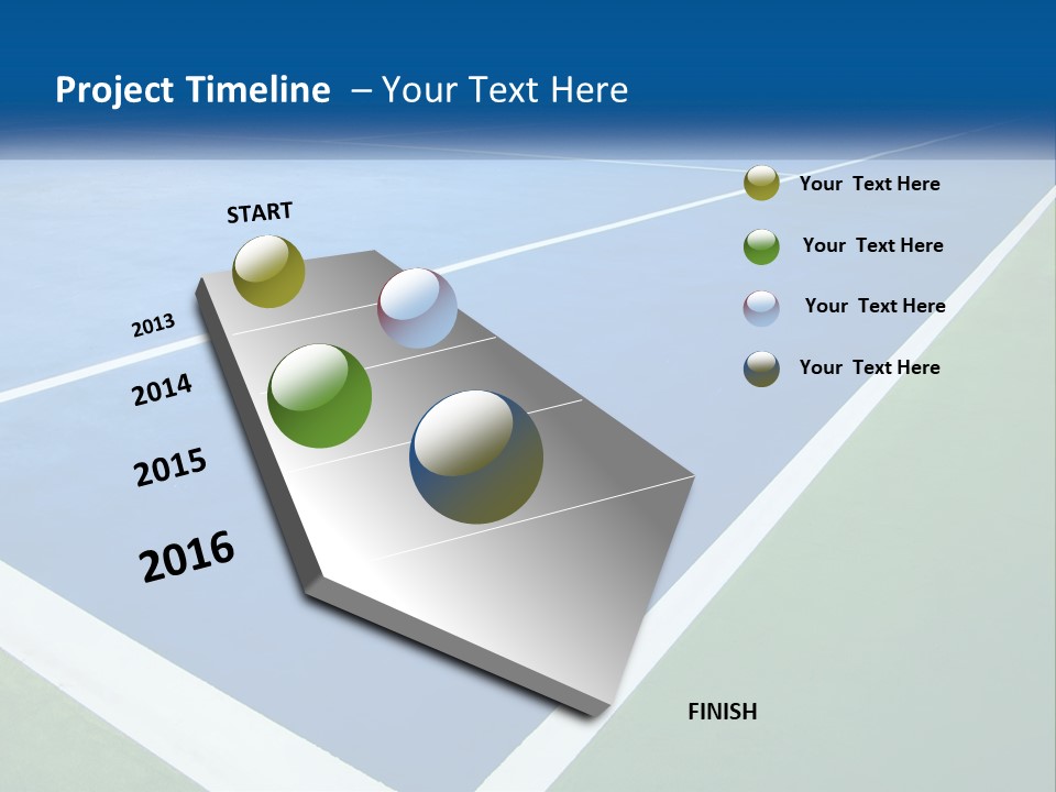 A Tennis Court With A Blue And Green Court PowerPoint Template