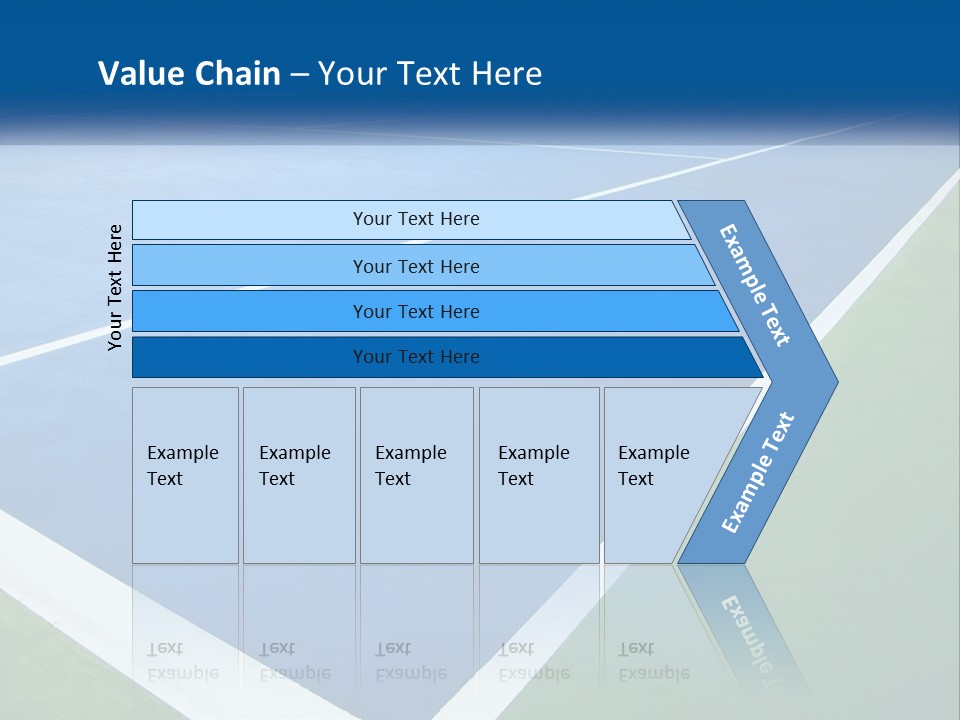 A Tennis Court With A Blue And Green Court PowerPoint Template
