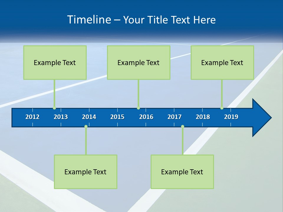A Tennis Court With A Blue And Green Court PowerPoint Template