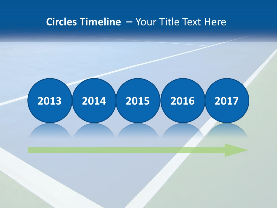 A Tennis Court With A Blue And Green Court PowerPoint Template