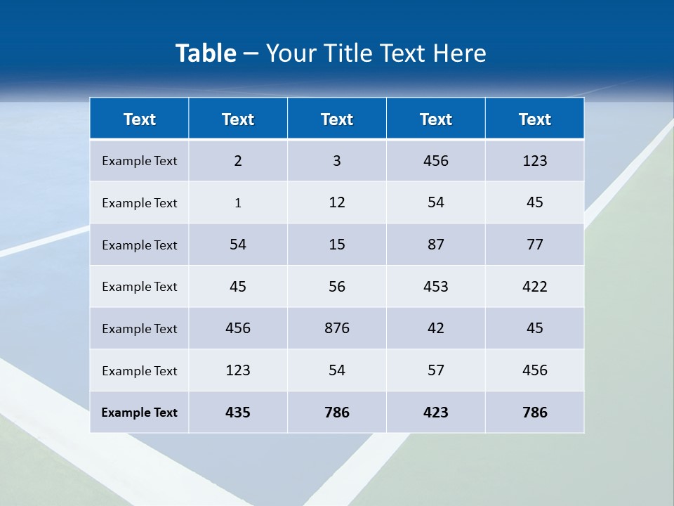 A Tennis Court With A Blue And Green Court PowerPoint Template