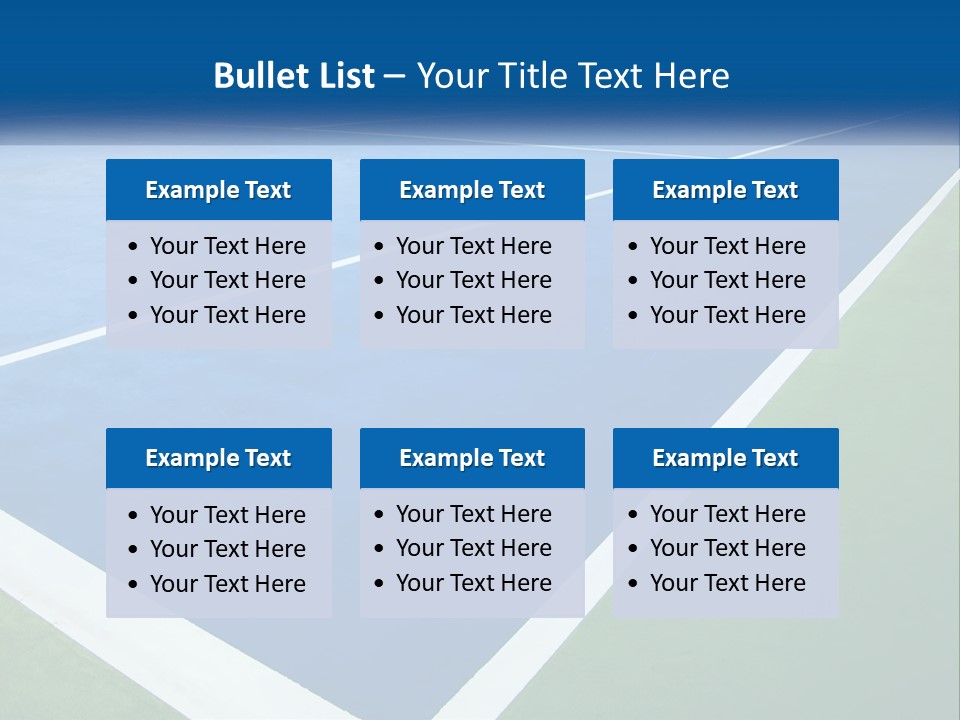 A Tennis Court With A Blue And Green Court PowerPoint Template