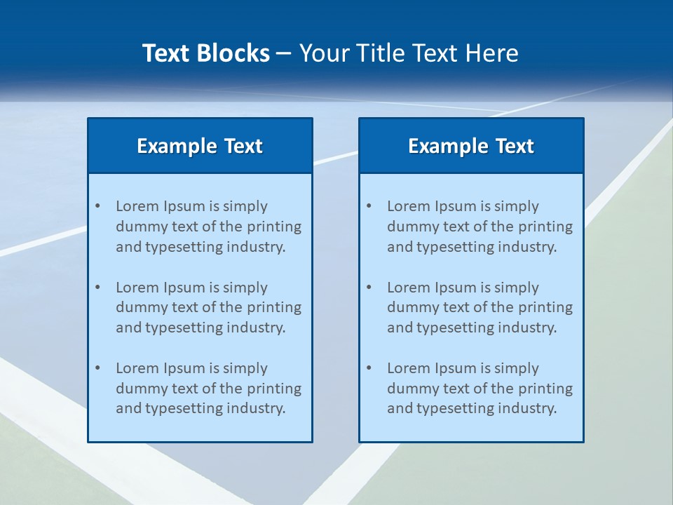 A Tennis Court With A Blue And Green Court PowerPoint Template