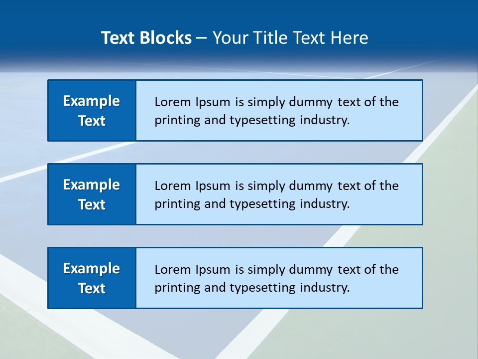 A Tennis Court With A Blue And Green Court PowerPoint Template
