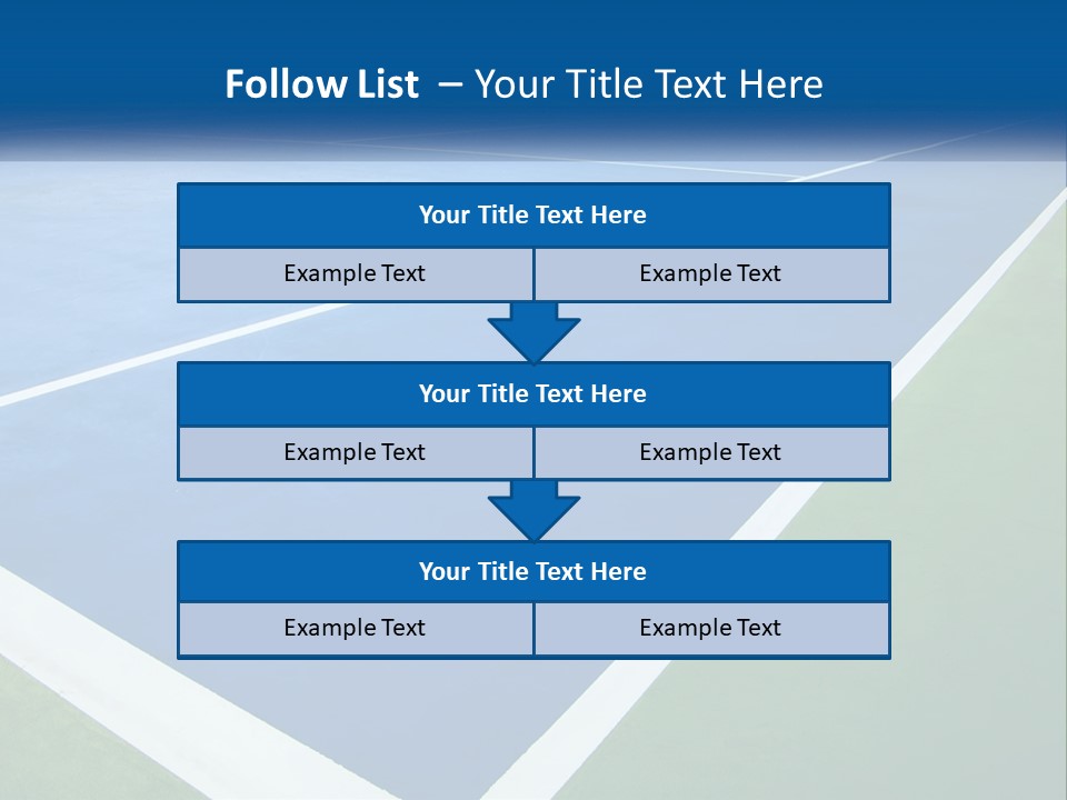 A Tennis Court With A Blue And Green Court PowerPoint Template