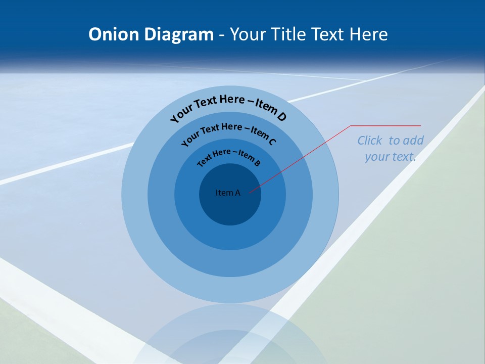 A Tennis Court With A Blue And Green Court PowerPoint Template