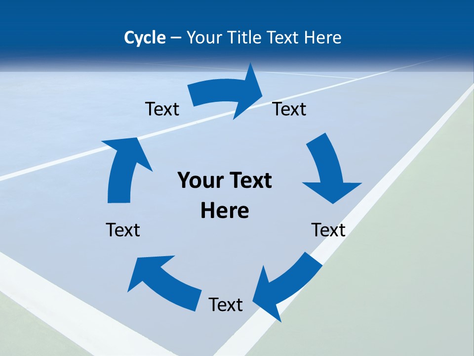 A Tennis Court With A Blue And Green Court PowerPoint Template