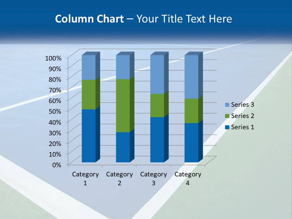 A Tennis Court With A Blue And Green Court PowerPoint Template