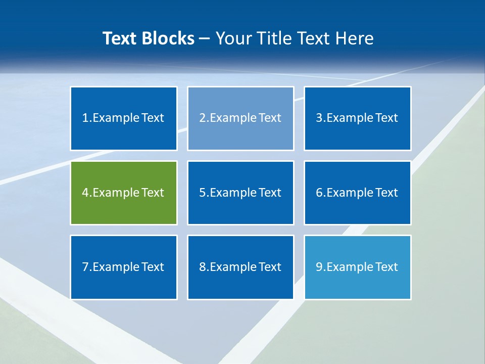 A Tennis Court With A Blue And Green Court PowerPoint Template