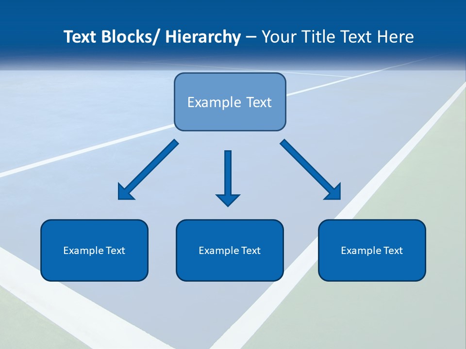A Tennis Court With A Blue And Green Court PowerPoint Template