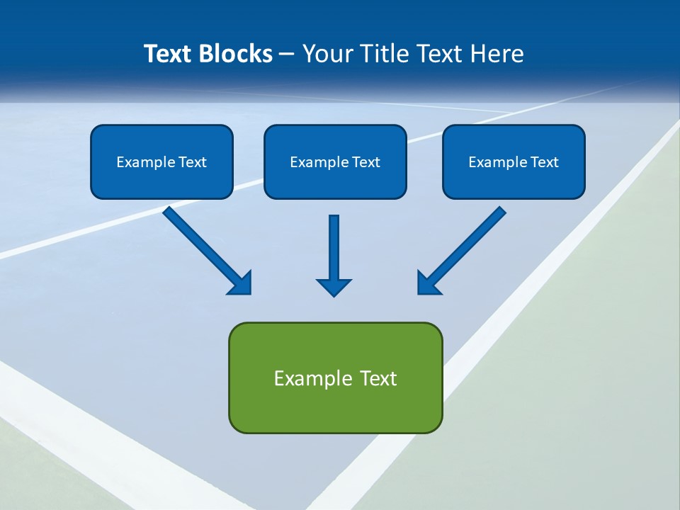 A Tennis Court With A Blue And Green Court PowerPoint Template