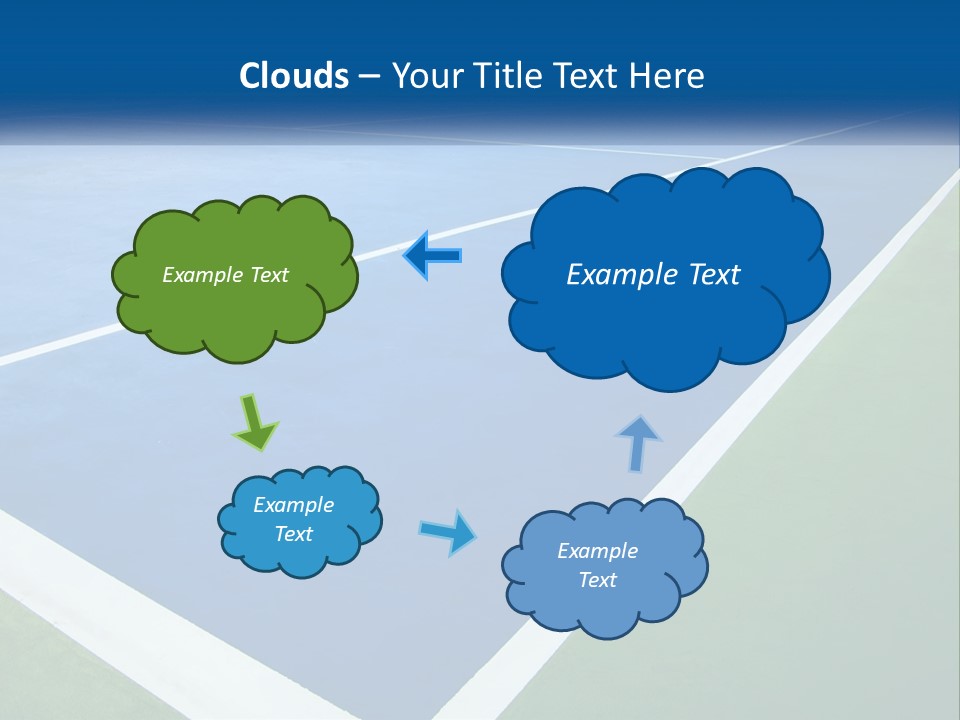 A Tennis Court With A Blue And Green Court PowerPoint Template