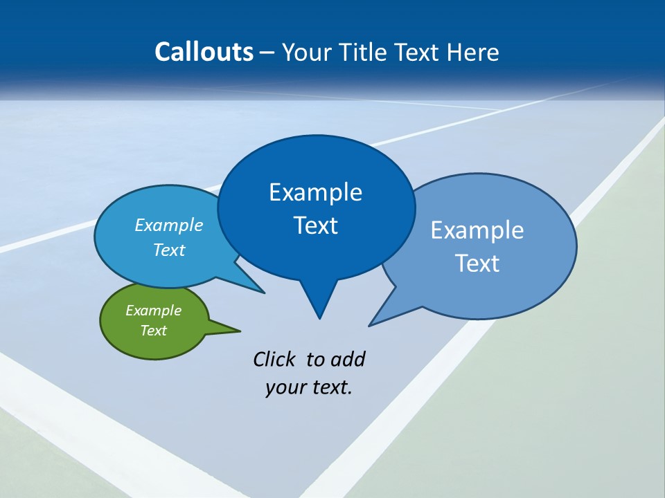 A Tennis Court With A Blue And Green Court PowerPoint Template