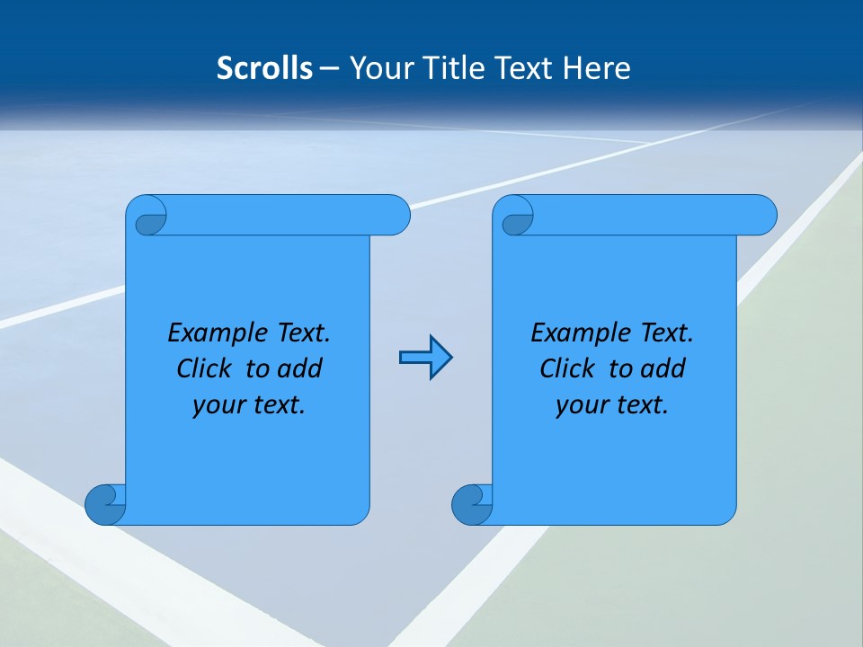 A Tennis Court With A Blue And Green Court PowerPoint Template
