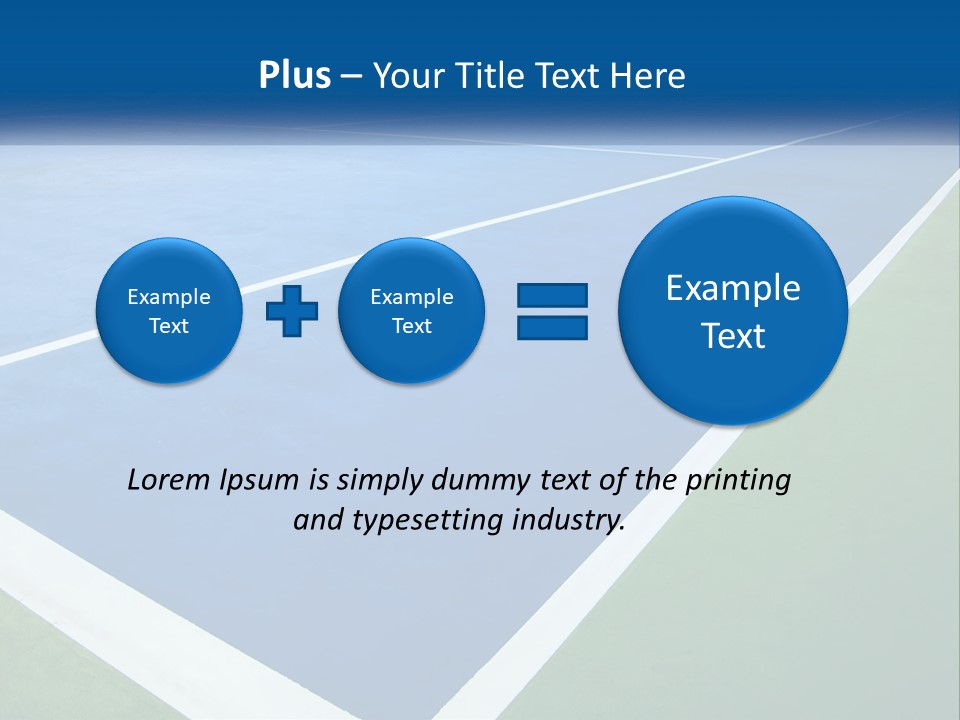 A Tennis Court With A Blue And Green Court PowerPoint Template