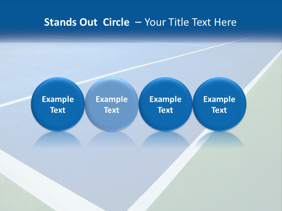 A Tennis Court With A Blue And Green Court PowerPoint Template