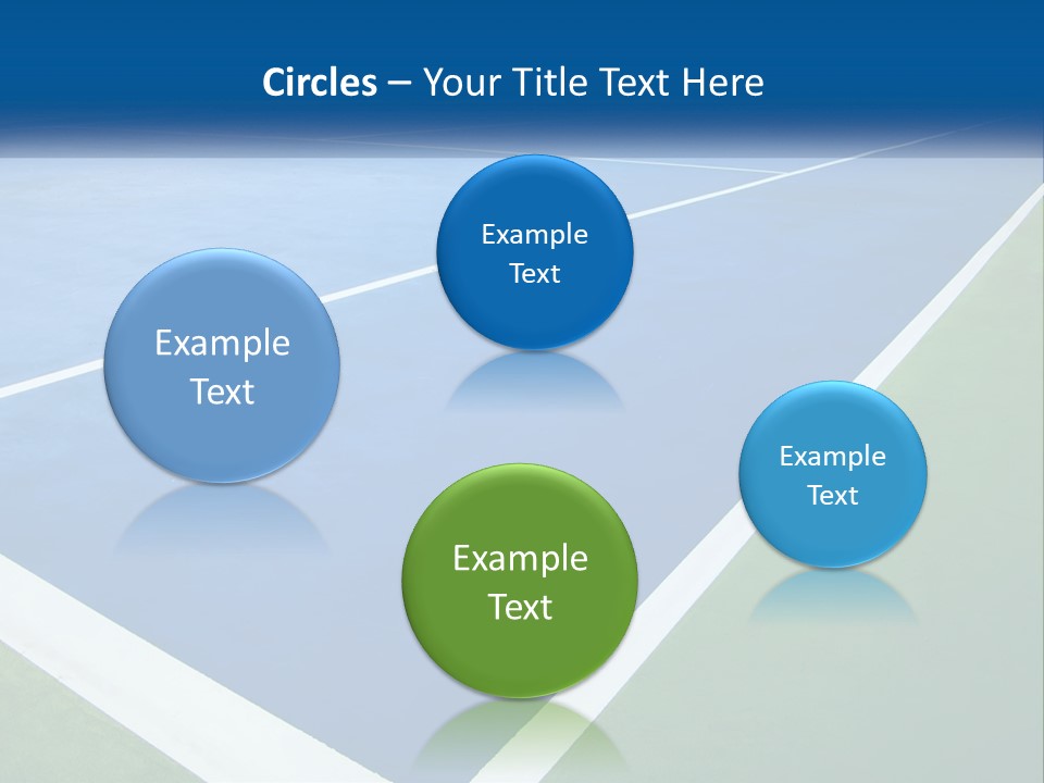 A Tennis Court With A Blue And Green Court PowerPoint Template