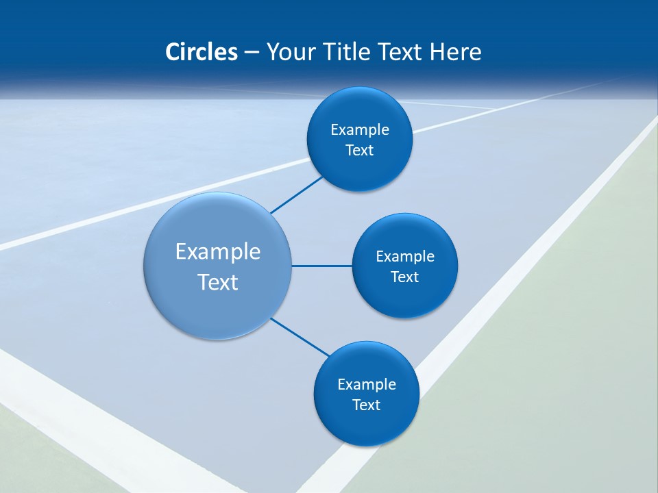 A Tennis Court With A Blue And Green Court PowerPoint Template