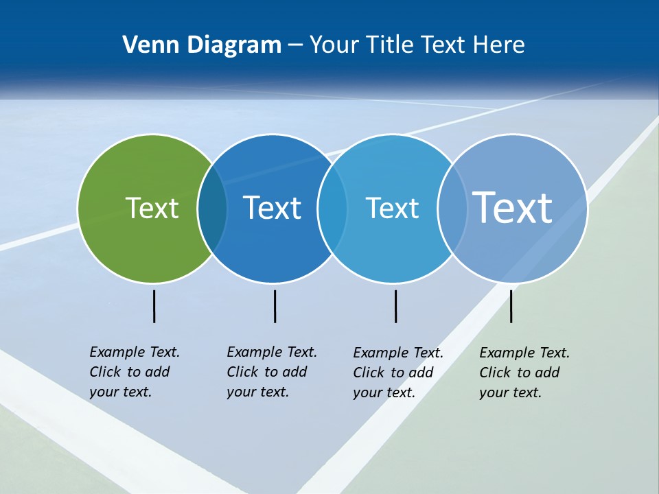 A Tennis Court With A Blue And Green Court PowerPoint Template
