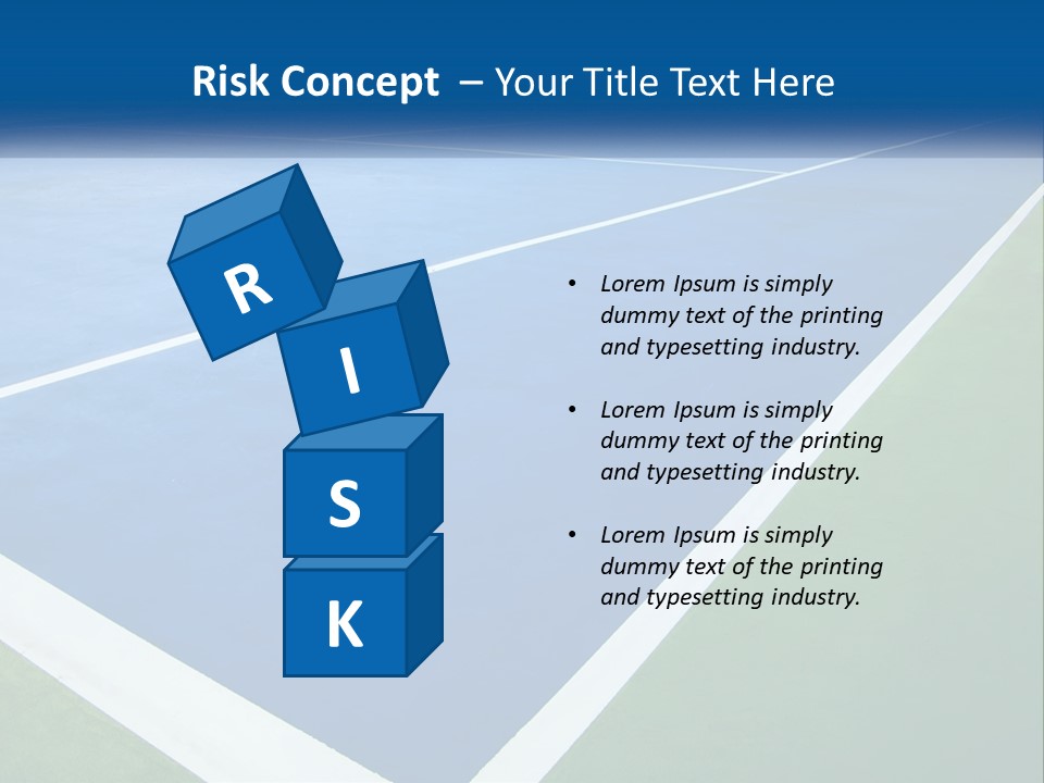 A Tennis Court With A Blue And Green Court PowerPoint Template