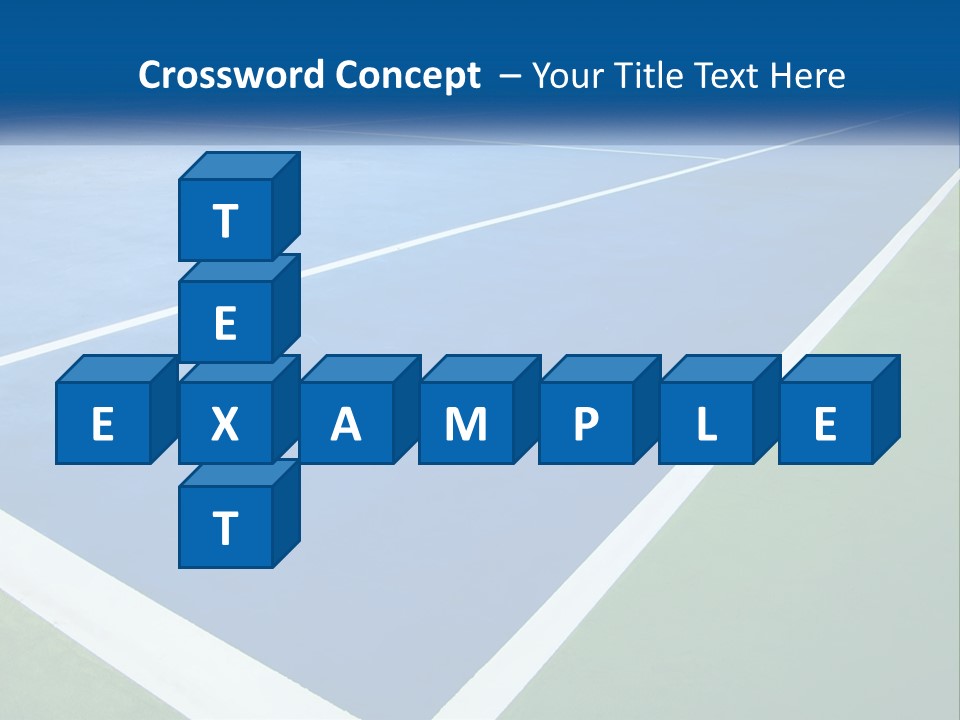 A Tennis Court With A Blue And Green Court PowerPoint Template