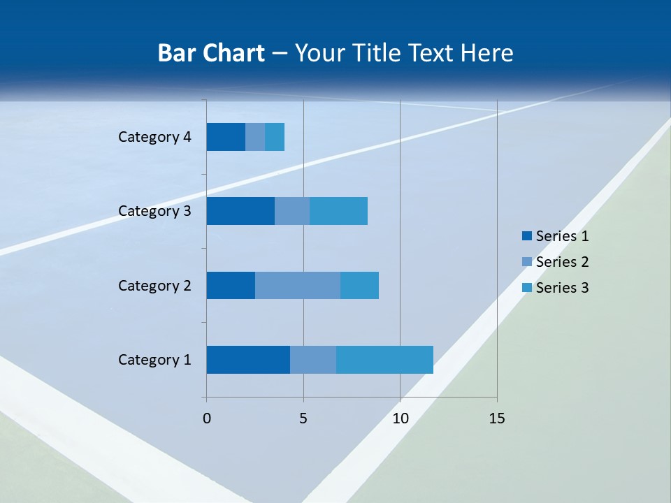 A Tennis Court With A Blue And Green Court PowerPoint Template