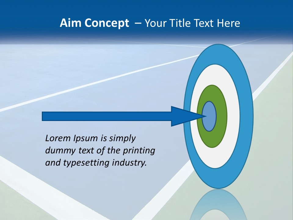 A Tennis Court With A Blue And Green Court PowerPoint Template