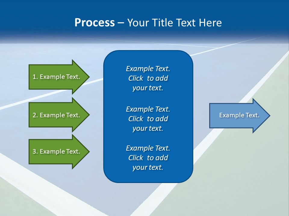 A Tennis Court With A Blue And Green Court PowerPoint Template