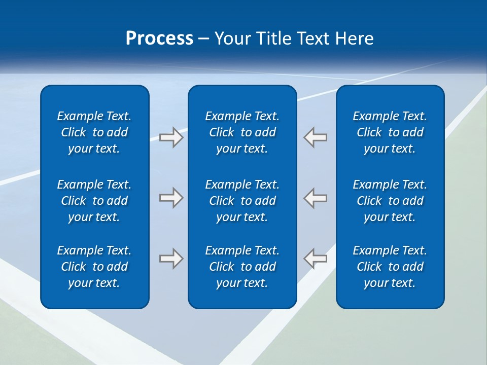 A Tennis Court With A Blue And Green Court PowerPoint Template