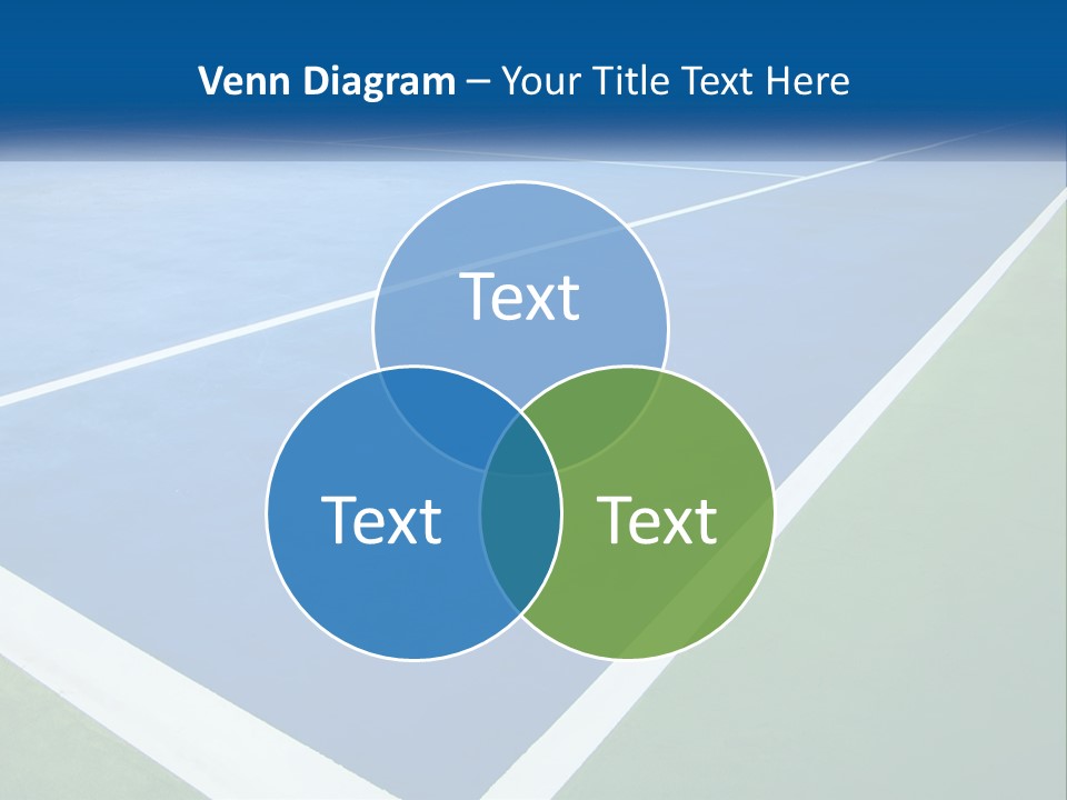 A Tennis Court With A Blue And Green Court PowerPoint Template