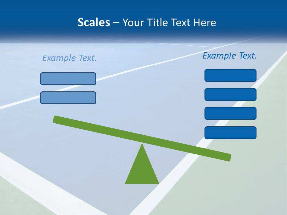 A Tennis Court With A Blue And Green Court PowerPoint Template