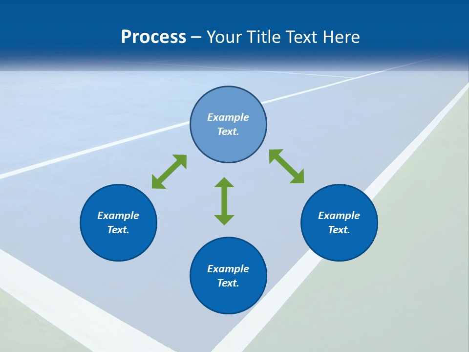 A Tennis Court With A Blue And Green Court PowerPoint Template