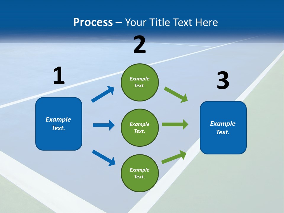 A Tennis Court With A Blue And Green Court PowerPoint Template