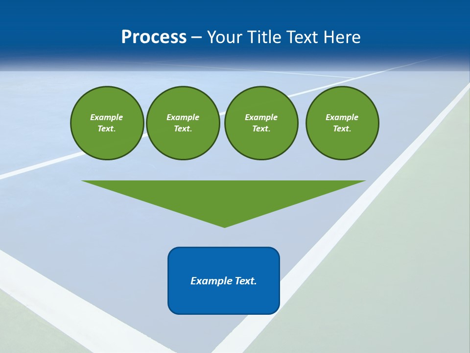 A Tennis Court With A Blue And Green Court PowerPoint Template