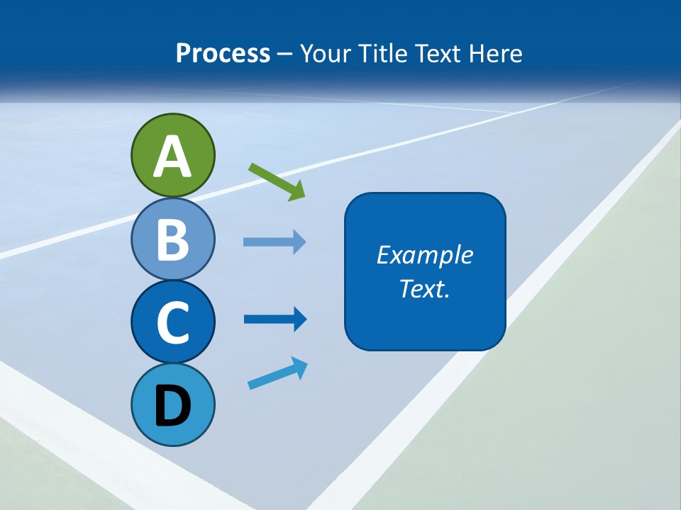 A Tennis Court With A Blue And Green Court PowerPoint Template