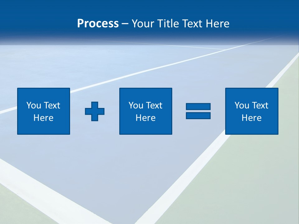 A Tennis Court With A Blue And Green Court PowerPoint Template