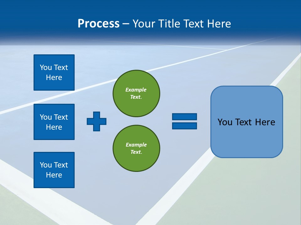 A Tennis Court With A Blue And Green Court PowerPoint Template