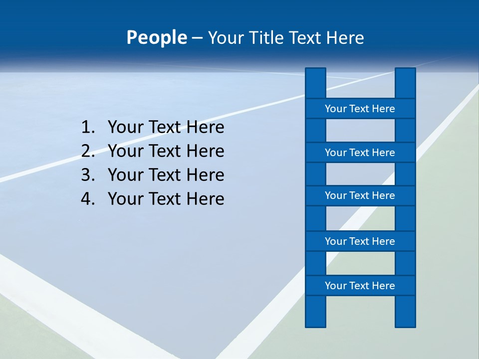 A Tennis Court With A Blue And Green Court PowerPoint Template