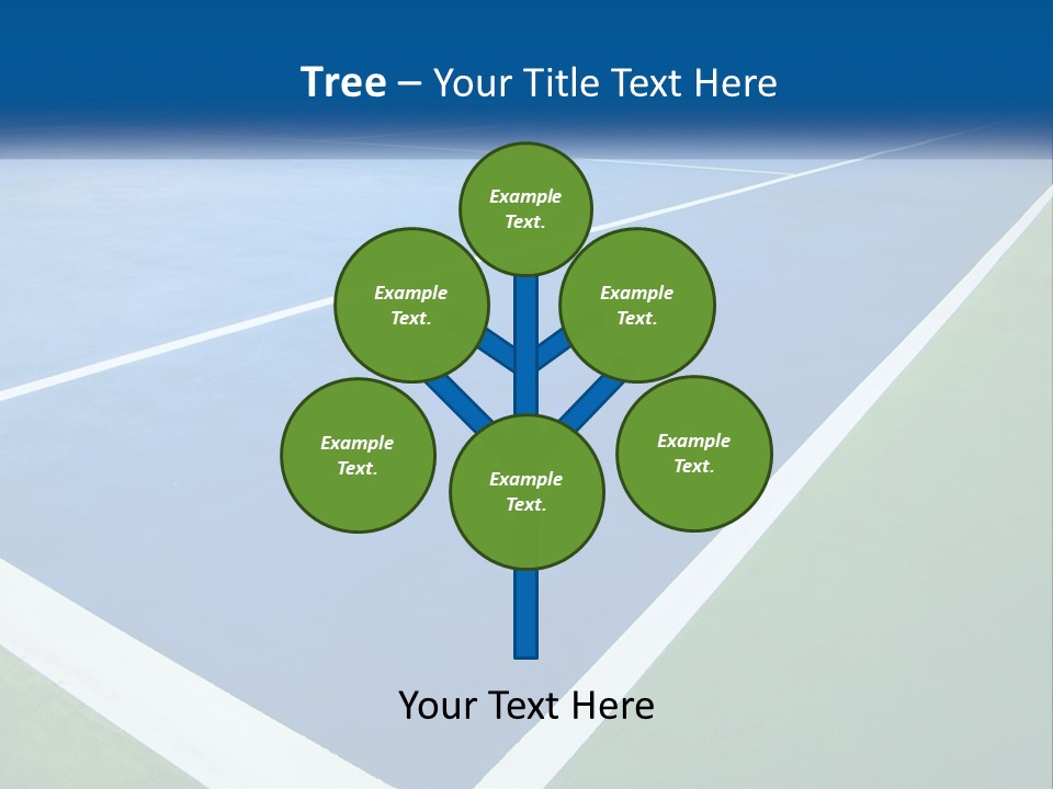A Tennis Court With A Blue And Green Court PowerPoint Template