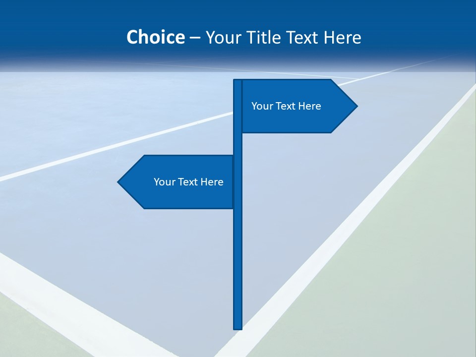 A Tennis Court With A Blue And Green Court PowerPoint Template