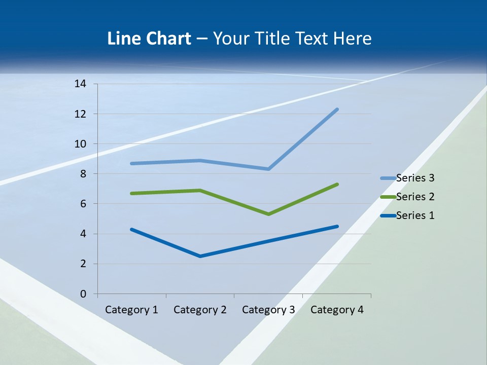 A Tennis Court With A Blue And Green Court PowerPoint Template