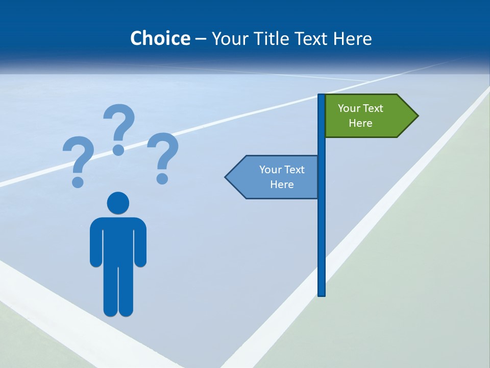 A Tennis Court With A Blue And Green Court PowerPoint Template
