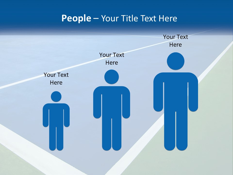 A Tennis Court With A Blue And Green Court PowerPoint Template