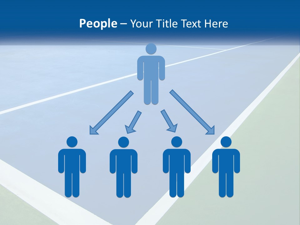 A Tennis Court With A Blue And Green Court PowerPoint Template